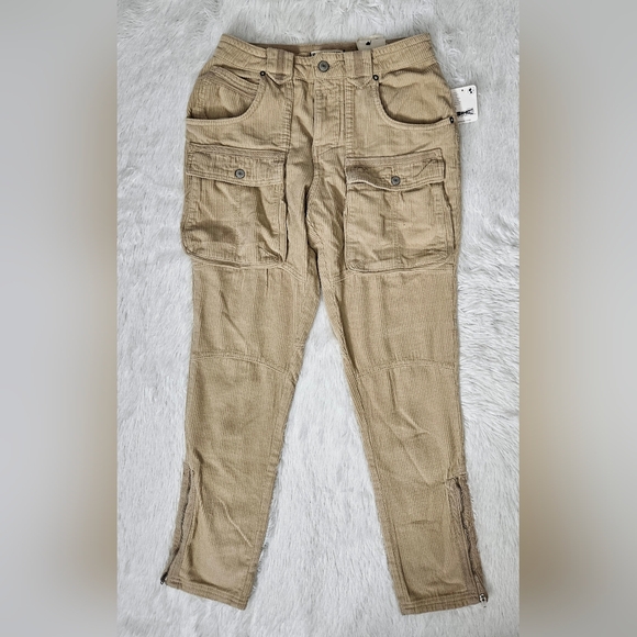 Free People We The Free The London Calling Low Rise Tapered Leg Tapioca - Picture 3 of 16